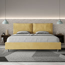 Letto Matrimoniale Imbottito in Microfibra Antea Large Ocra Varie Misure