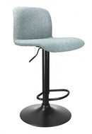 Set 2 Sgabelli Bar 41x46x86/107 cm in Poliestere Rafael Nero-Acquamarina