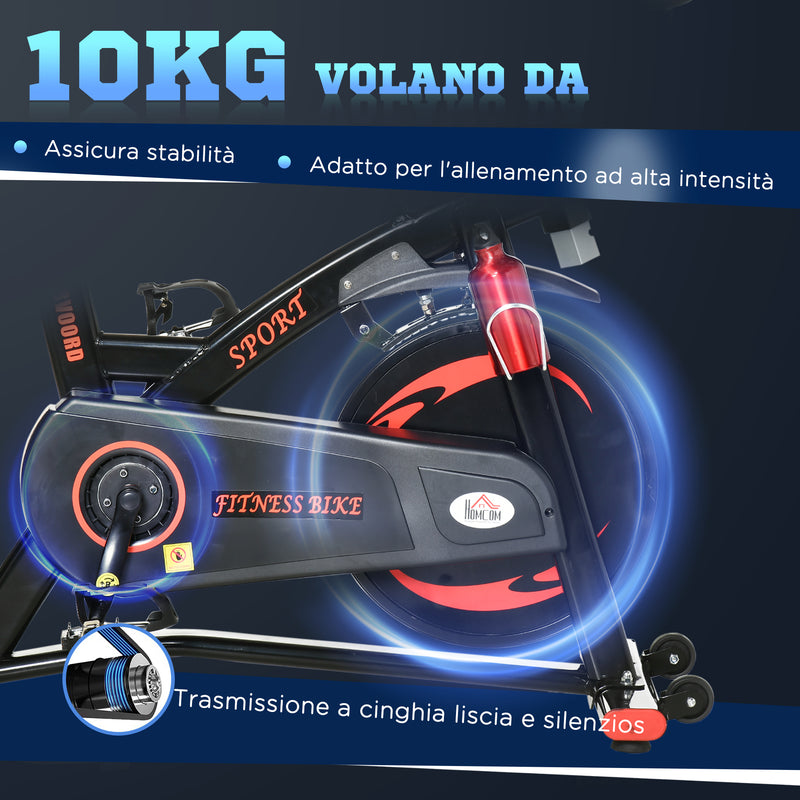 Cyclette Volano da 10kg 47x120x104,5-117 cm con Schermo LCD e Resistenza Magnetica