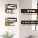 Set 2 Comodini Sospesi 40x29,5x33,5 cm in MDF Marroni