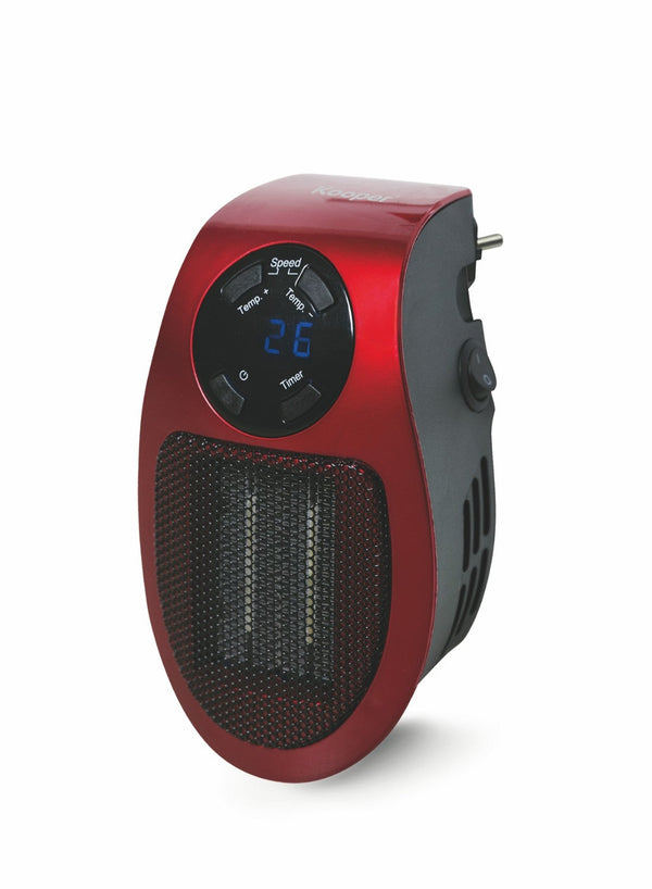 sconto Poêle Mural 500W avec Télécommande Ecran LCD Kooper Pluggy Rouge
