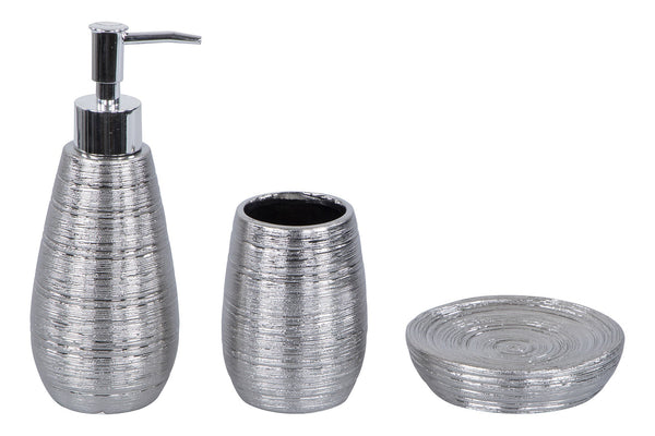 online Set 3 Accessoires de Salle de Bain en Céramique Chromée