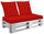 Coussins pour Palettes 120x80 cm Assise et Dossier en Simili Cuir Mariotti Belem Rouge