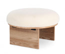 Sgabello Ø 61x38,5 cm Cozy Japandi in Tessuto Bianco