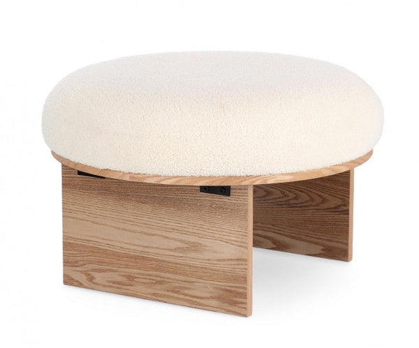 acquista Tabouret Cosy Japandi Ø 61x38,5 cm en tissu blanc
