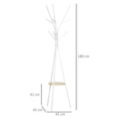 Appendiabiti da Terra Attaccapanni per Ingresso in Acciaio Bianco