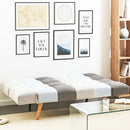 Divano Letto 2 Posti con Braccioli Apertura Clic Clac Imbottitura in Schiuma Patchwork Grigio      