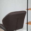 Set 2 Sgabelli da Bar 51,5x57,5x93-114,5 cm in Similpelle Marrone