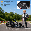 Go-Kart Elettrico per Bambini 3-6 Anni 98x55,5x46,5 cm con Doppio Motore 12 V Fari LED e 1,5-4 km/h in PP Nero      