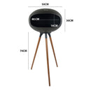 Camino a Bioetanolo da Pavimento Ø50x74 cm SICILY in Stile Nordico in Metallo Nero e Gambe in Legno Rovere