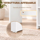 Scrivania per Computer 80x40x74,2 cm con 2 Ripiani Aperti in Truciolato Bianco      