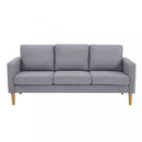 Divano 3 Posti Ramsey 180x73x82 h cm in Tessuto Grigio chiaro