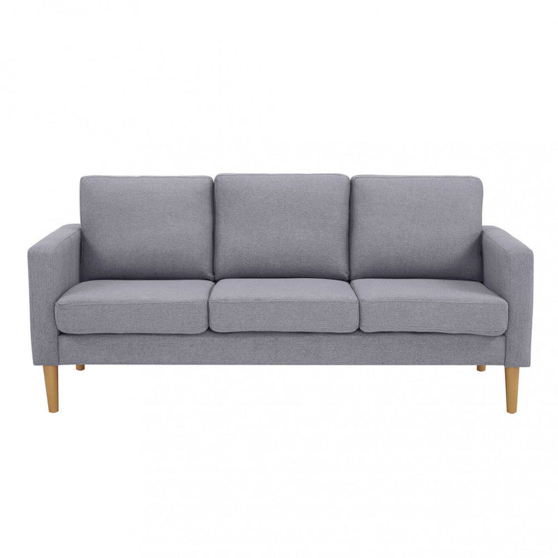 Divano 3 Posti Ramsey 180x73x82 h cm in Tessuto Grigio chiaro