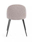 Set 4 Sedie 49x55x77 cm Tanya in Bouclè Nero e Visone