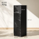 Cassettiera Portadocumenti a 4 Cassetti 40x40x131 cm 2 Serrature in Legno Nero  