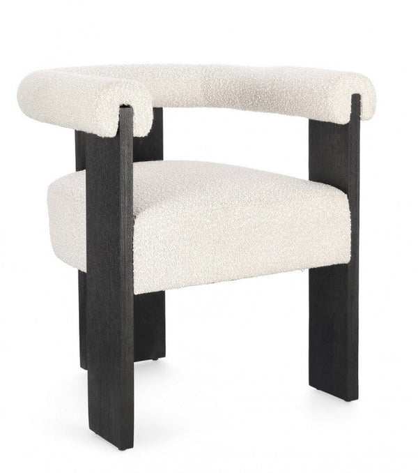 acquista Sedia 70x60x71 cm Agape in Bouclè Nero/Naturale