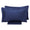 Housse de couette double avec sac et taies d'oreiller unies Garrini Clarice Blue