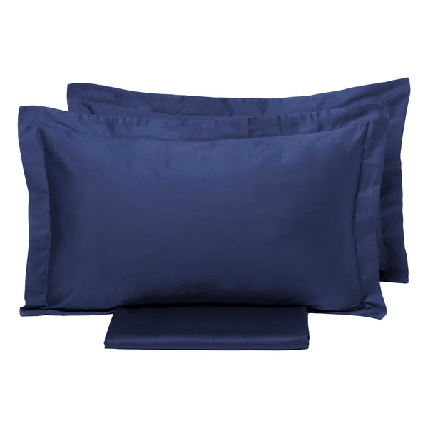 acquista Housse de couette double avec sac et taies d'oreiller unies Garrini Clarice Blue