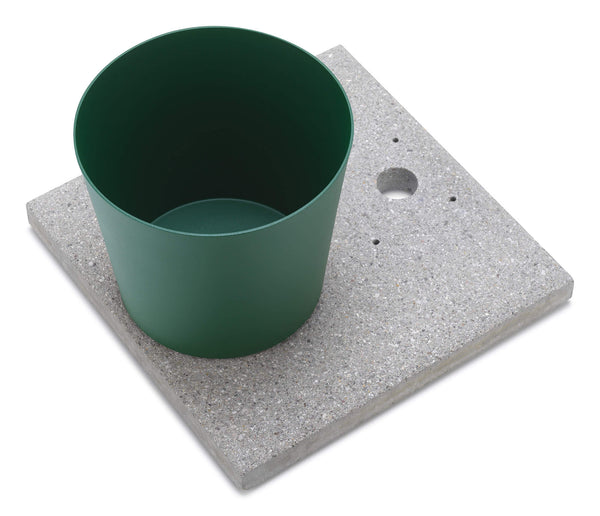 prezzo Base avec Plateau pour Fontaines avec Grand Anneau 40x40x5 cm en Ciment Vert Belfer 42/BSE/3