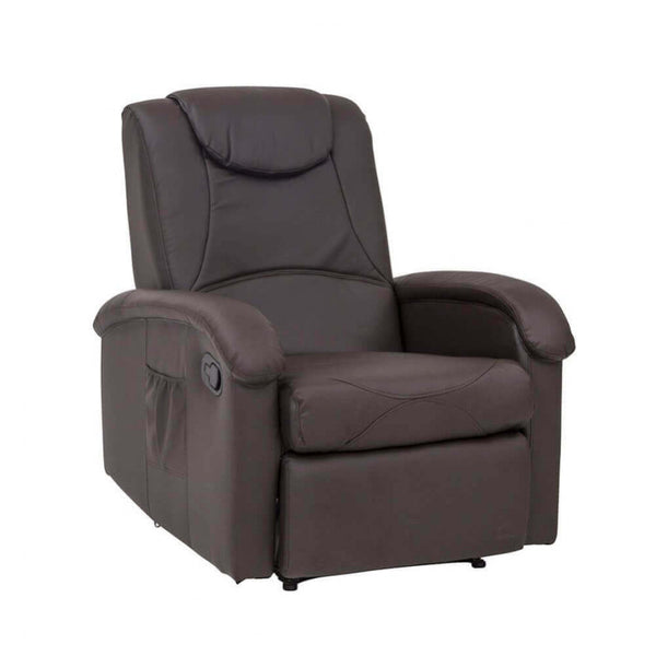 sconto Fauteuil inclinable Relax 74,5x89/159x100/83,5 h cm en similicuir marron