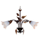 Lampadario 3xE14 Montatura Marrone Ramato Vetro Bianco Sfumato Ambra E-Energy Giulia