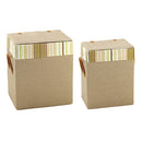 Set 2 Portabiancheria Rettangolare in Polipropilene Beige Fadi