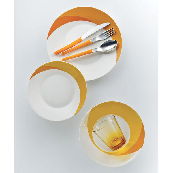 Set 7 pièces Assiettes + Couverts + Verre Eme Natura Sun Orange prezzo