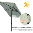 Ombrellone da Giardino 2x3 m Palo Ø38 mm in Alluminio e Poliestere Beige