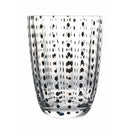 Set 6 Bicchieri Acqua Kalahari in Vetro VdE Tivoli 1996 Trasparente con Pois Neri