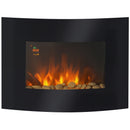 Camino Elettrico da Parete con 2 Livelli di Riscaldamento 900-1800W Fiamma 7 Colori e Telecomando Nero   