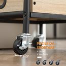 Carrello da Cucina 4 Livelli 45x35x79,5 cm con Cassetto e Vassoi Portavivande  in Legno e Acciaio