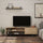 Meuble TV 1 porte 2 étagères et étagère 160x35,5x44 cm en MDF Chêne Anthracite Stockton