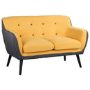 Divano 2 Posti 130x80x68 cm in Tessuto Ocra