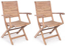 Set 2 Sedie da Giardino 58x59x91h cm con Braccioli Maryland