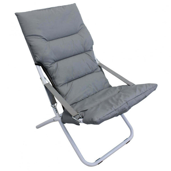 prezzo Transat Canapone 65x80x38/96 h cm en Tissu Oxford Gris Acier