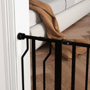 Cancelletto di Sicurezza per Cani Estensibile 75-95x76A cm in Acciaio e ABS Nero   