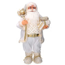 Babbo natale in tessuto bianco e oro cm xh80