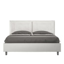 Letto Matrimoniale con Alzata Comoda Imbottito in Similpelle Annalisa Bianco Varie Misure