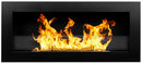 Camino a Bioetanolo da Parete 90x12x40 cm con Vetro in Acciaio Inox Nero Seconda Scelta