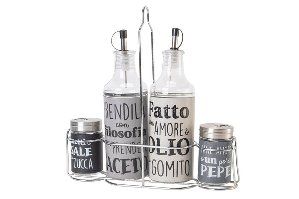 Ensemble de 5 pièces en verre avec support en métal Villa d'Este Home Tivoli prezzo