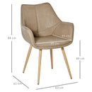 Sedia Imbottita 63x61x84 cm in Similpelle Marrone