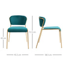 Set 4 Sedie in Metallo e Poliestere  Verde