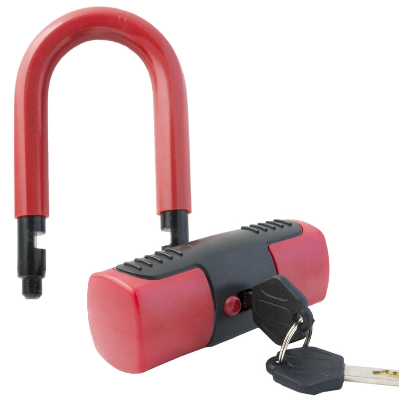 Lucchetto Bloccatutto in Acciaio Rivestito in PVC Ø 16 mm per Moto Scooter T.J. Marvin Z016 Rosso