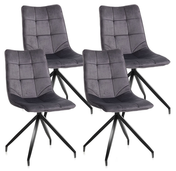Lot de 4 Chaises 45x54x87 cm en Velours Gris online