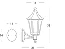 Lampada Applique in Alto Colore Nero per Esterno Linea Pagoda Sovil