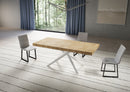 Tavolo Allungabile 200-460x90x77 cm Niket Quercia Natura Gambe Bianche