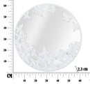 Specchio Rotondo Bianco Butterfly 62,5x2,3 cm in Ferro Specchio e MDF Bianco e Oro