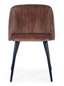 Set 2 Sedie 53x57x81,5 cm in Poliestere Effetto Velluto Ruggine