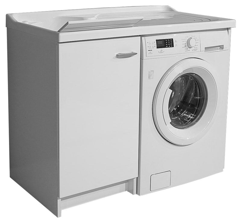 Lavatoio e Coprilavatrice 109x60x89cm Asse in Termoplastico Montegrappa Marella Bianco Sinistro