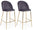 Lot de 2 tabourets de bar 51x55x105h cm Carry Velours Gris Foncé